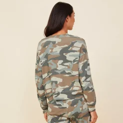 MONROW Camo Boxy Sweatshirt GREENGREY Discount